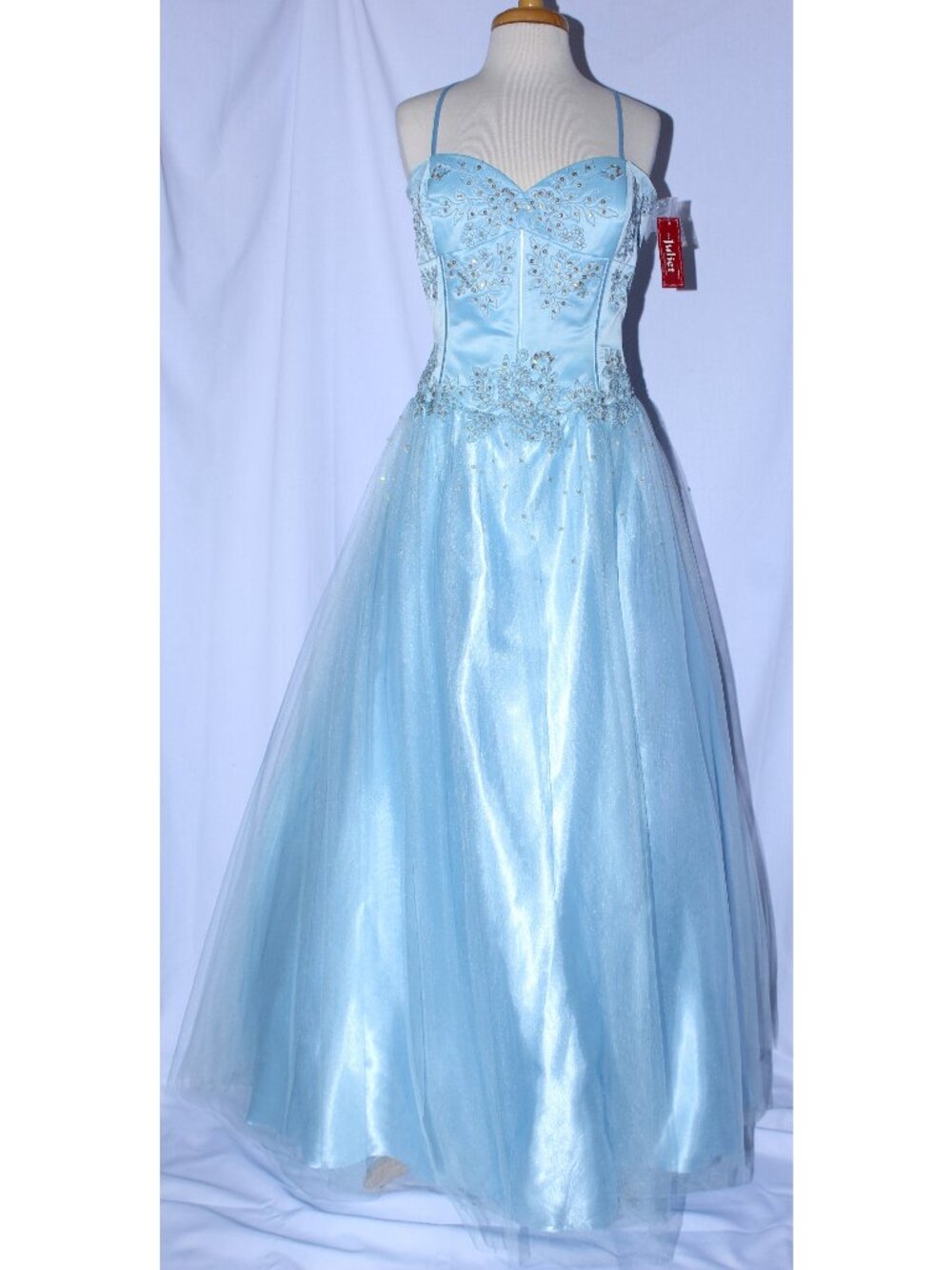 Juliet #1049 Satin & Tulle Princess Prom or Ball Gown-Size 2X-BABY BLUE-NEW